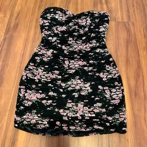 Strapless floral dress